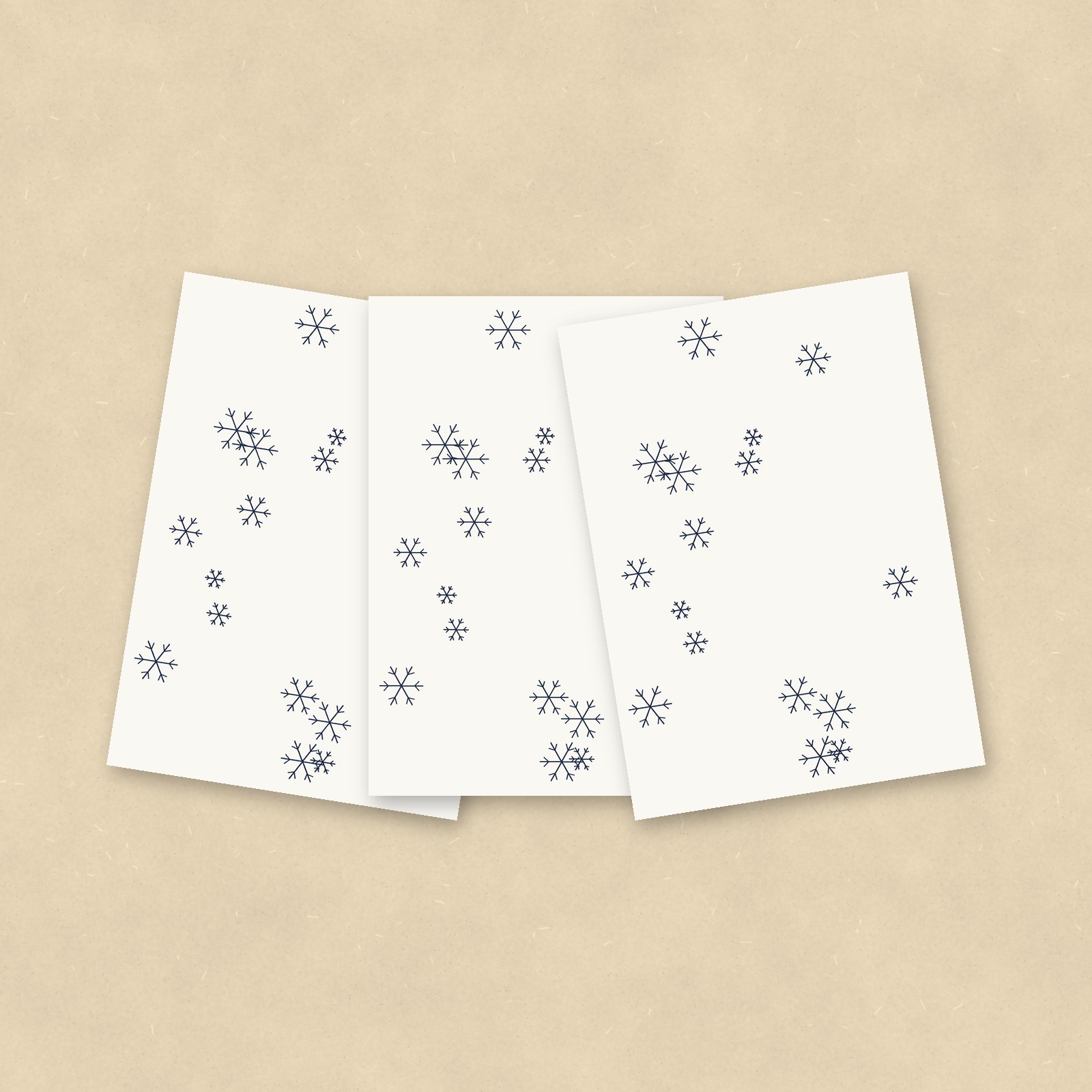 Christmas Cards, Snowflakes, Set of 10