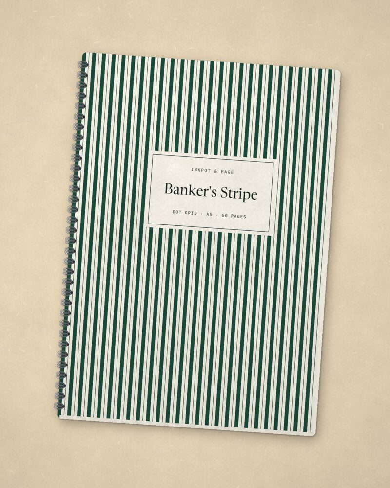 Banker's Stripe Notebook – Dot grid