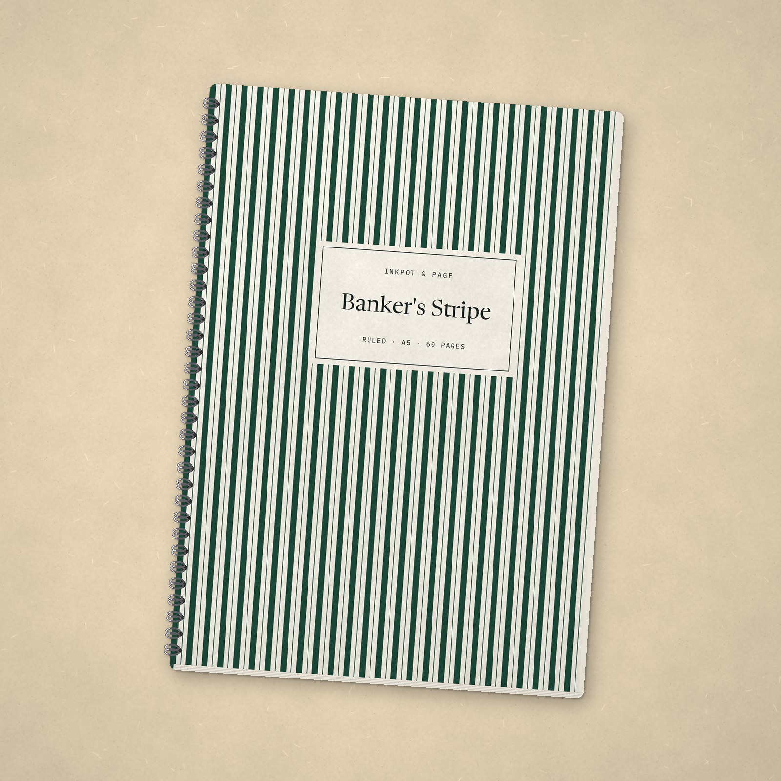Banker's Stripe Notebook – Ruled