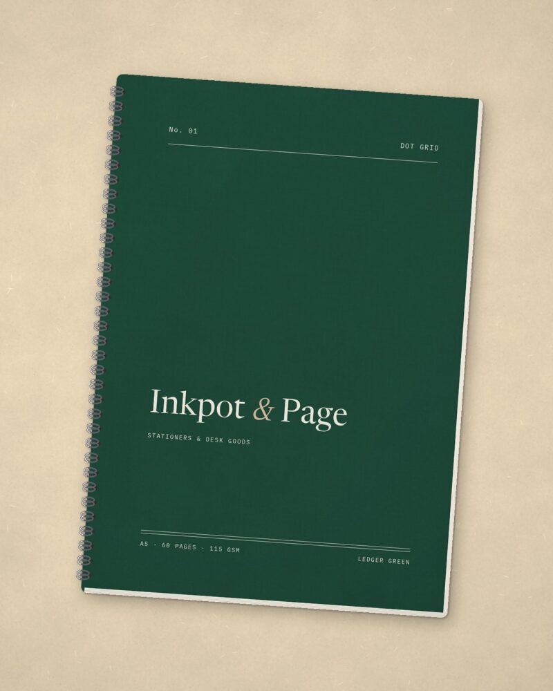 Ledger Notebook, Dot Grid – Ledger green