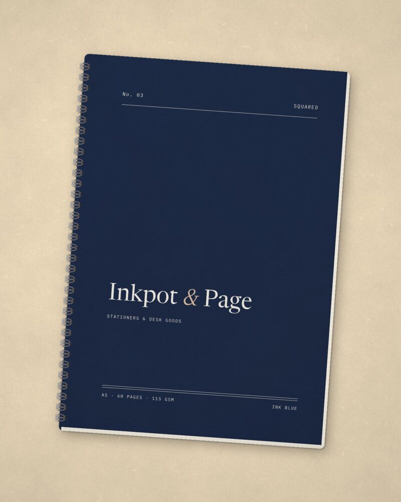 Ledger Notebook, Squared – Ink blue