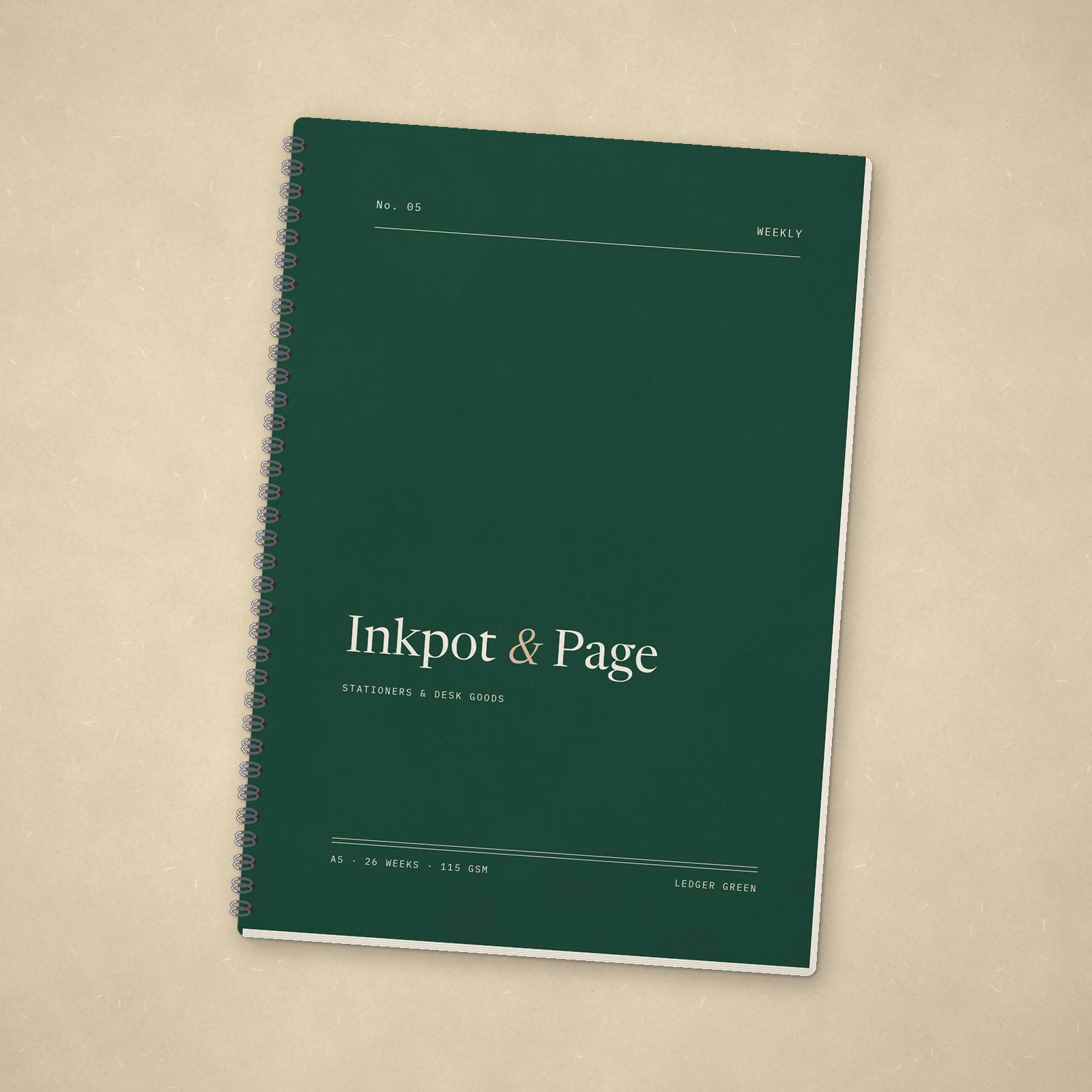 Undated Weekly Planner – Ledger green