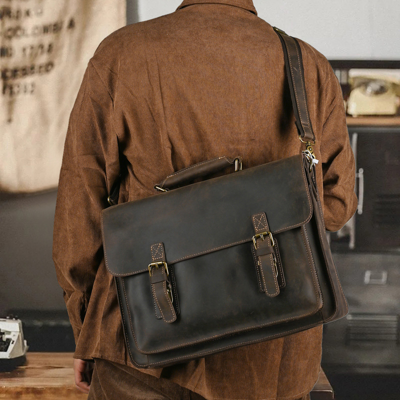 Leather Laptop Messenger