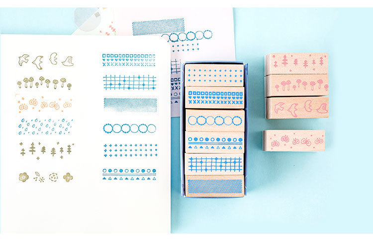 Wooden Journal Stamps, Set of 6